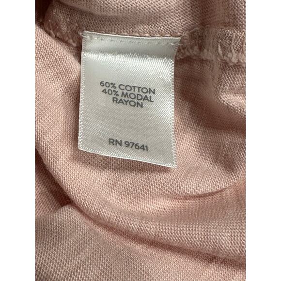 Pure Jill Asymmetric Button Tunic Top Pink MP 3/4 sleeves lightweight casual - Picture 6 of 11